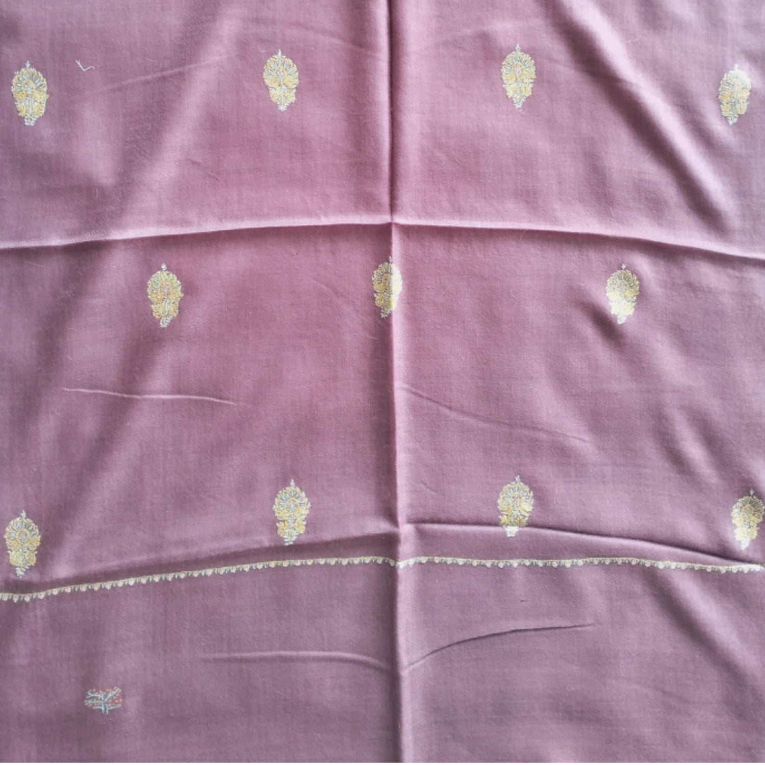 Hand Embroidered Lavender Pashmina