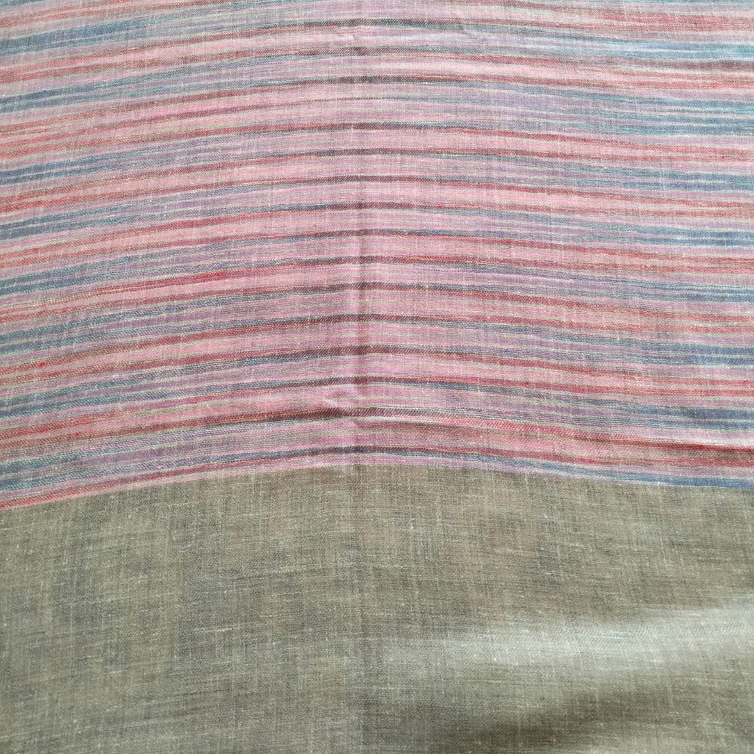 Handwoven Tie Dye Pink Striped Kashmir Pashmina
