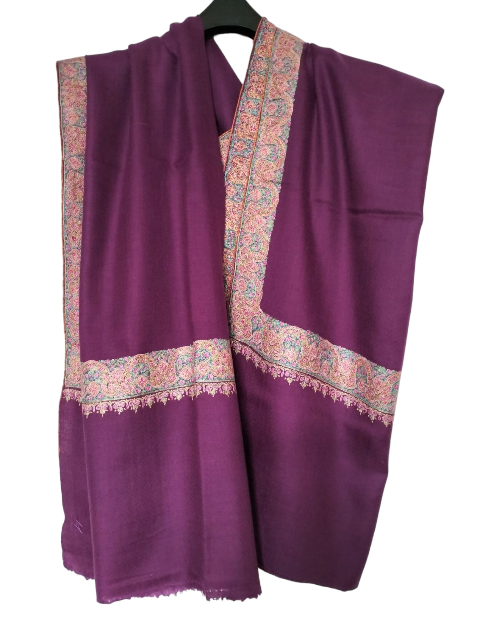 Purple Embroidered Pashmina