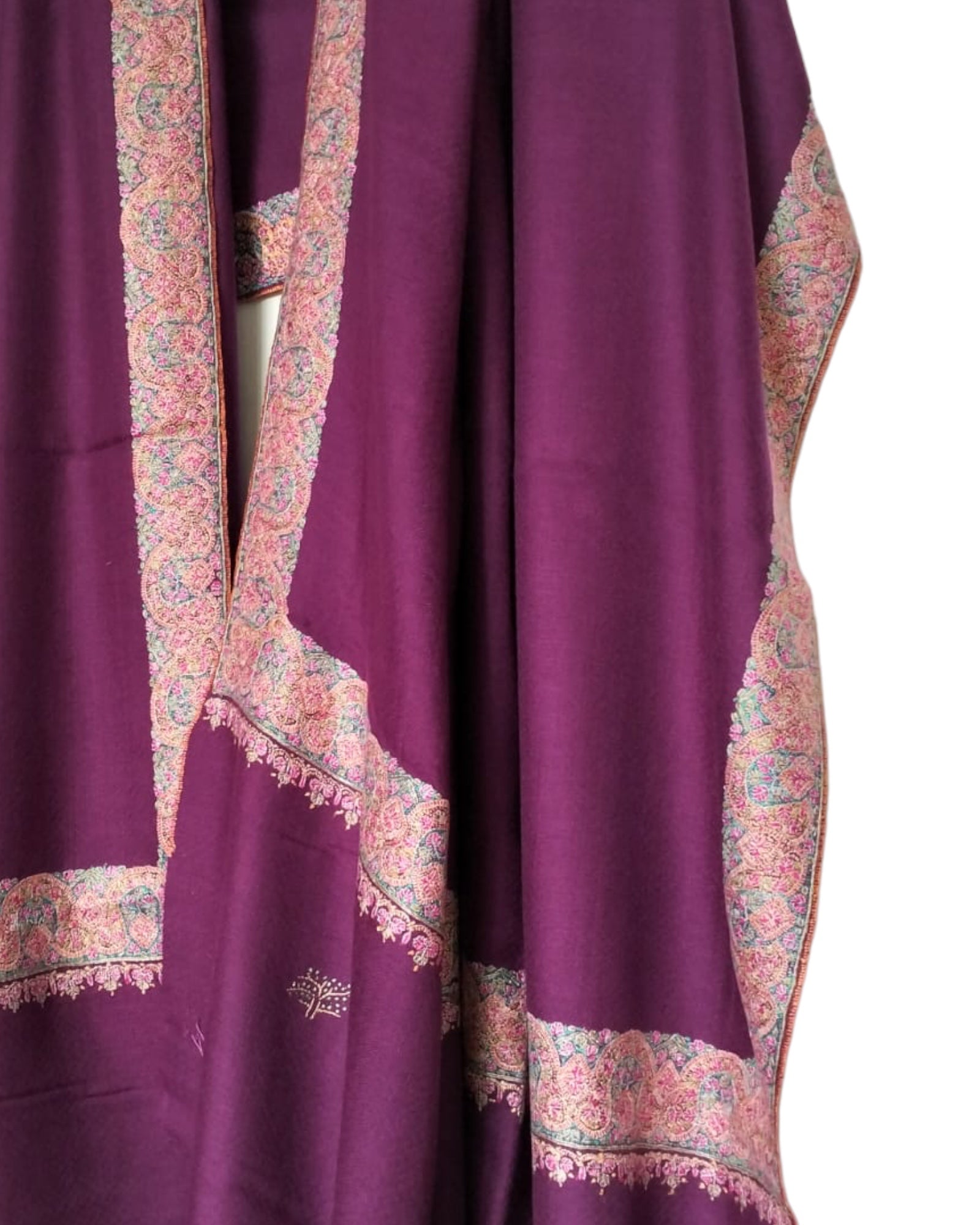 Purple Embroidered Pashmina