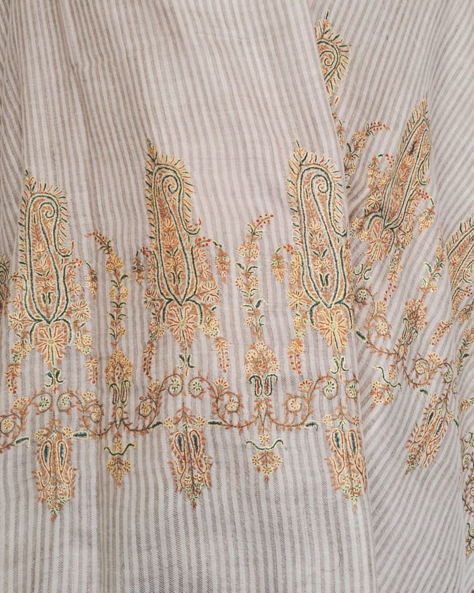 Beige Luxe Embroidered Pashmina