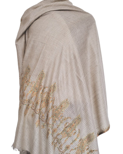 Beige Luxe Embroidered Pashmina