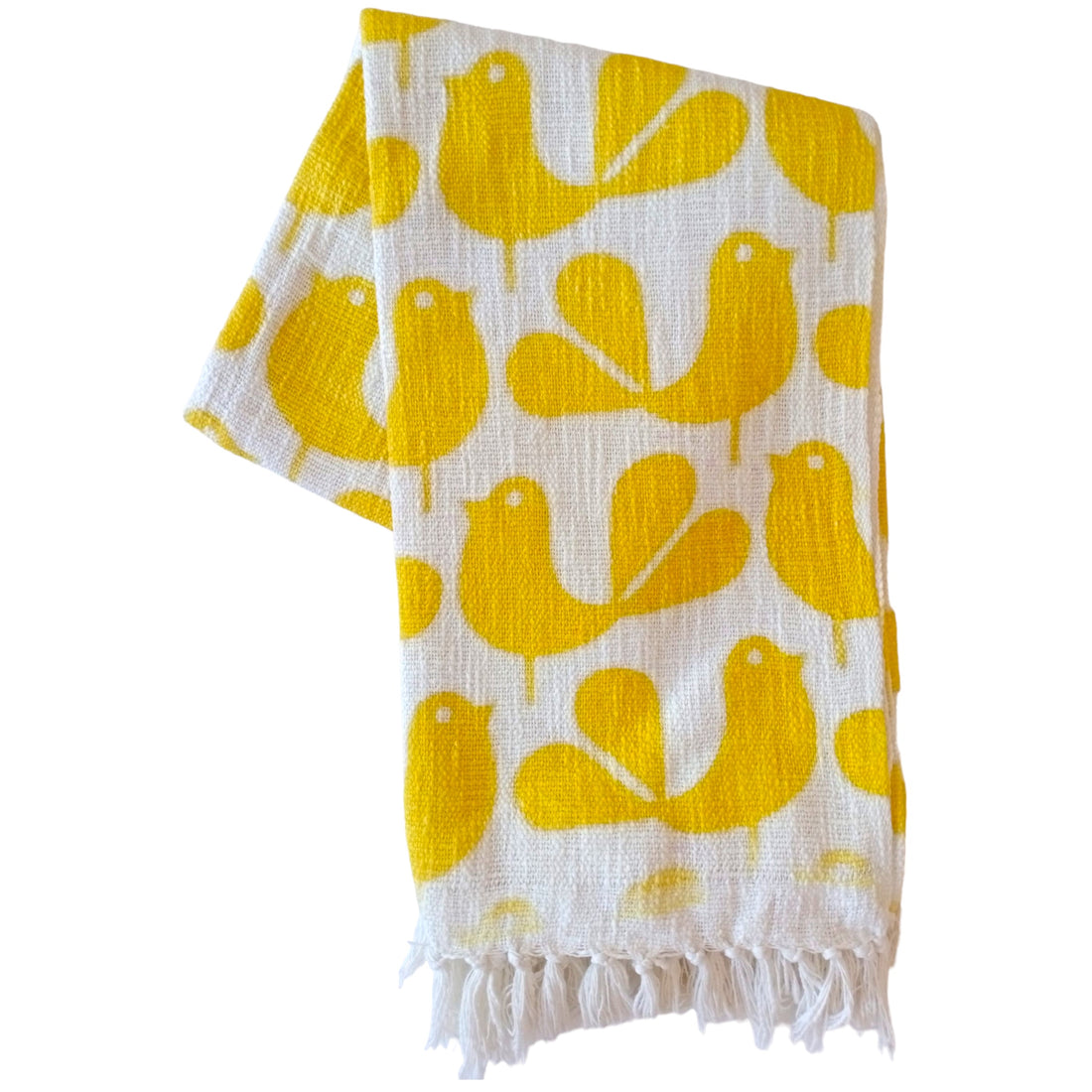 Natural Cotton Sunny Yellow Digital Print Sofa Throw