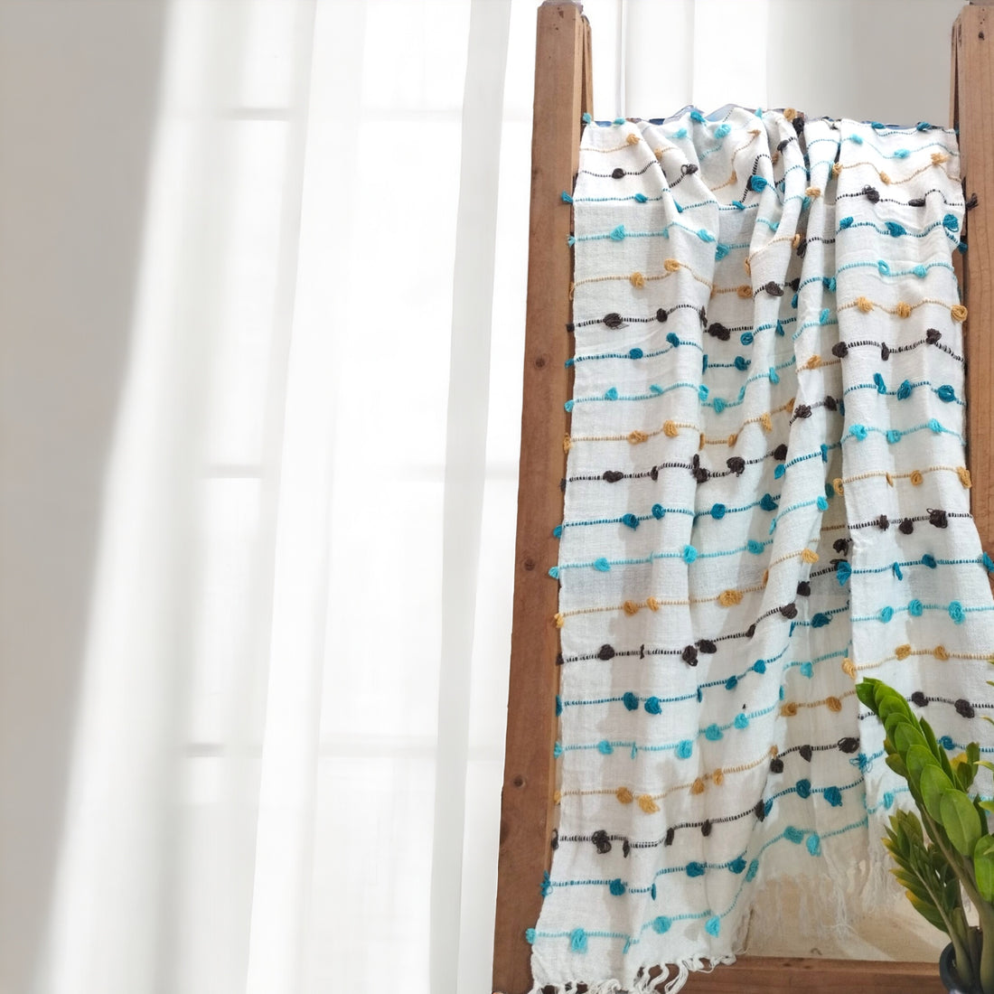 Handmade Cotton Motley Woven Sofa Throw