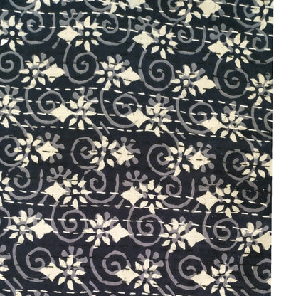 Navy Blue Cotton Embroidered Kantha Blanket