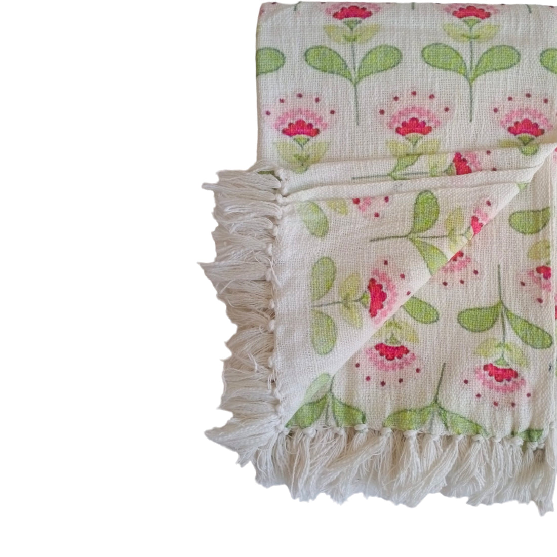 Natural Cotton Blossom Digital Print Sofa Throw