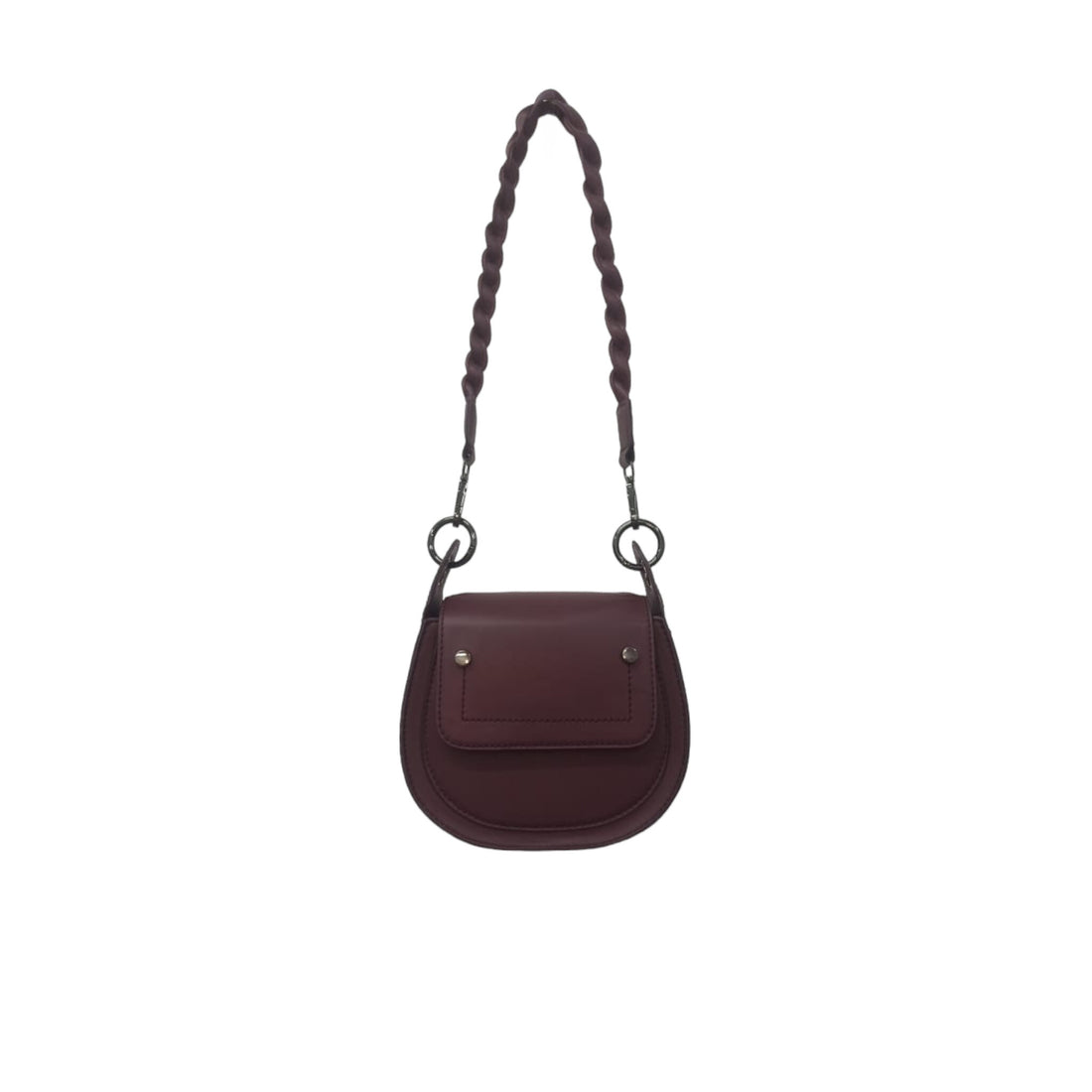 Leather Shoulder Bag with braided handle