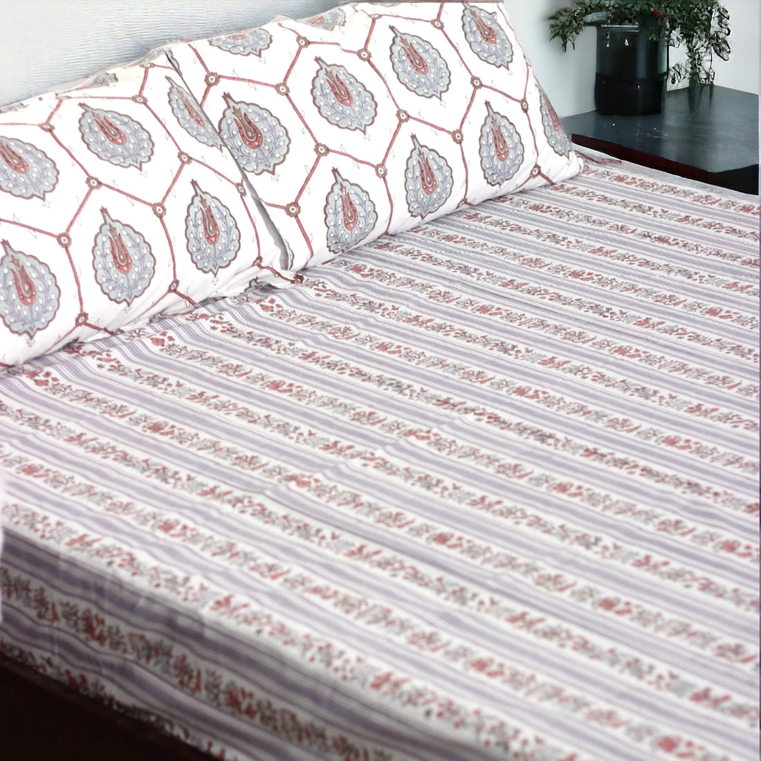 Premium Percale Hexagon Cotton Bedsheet