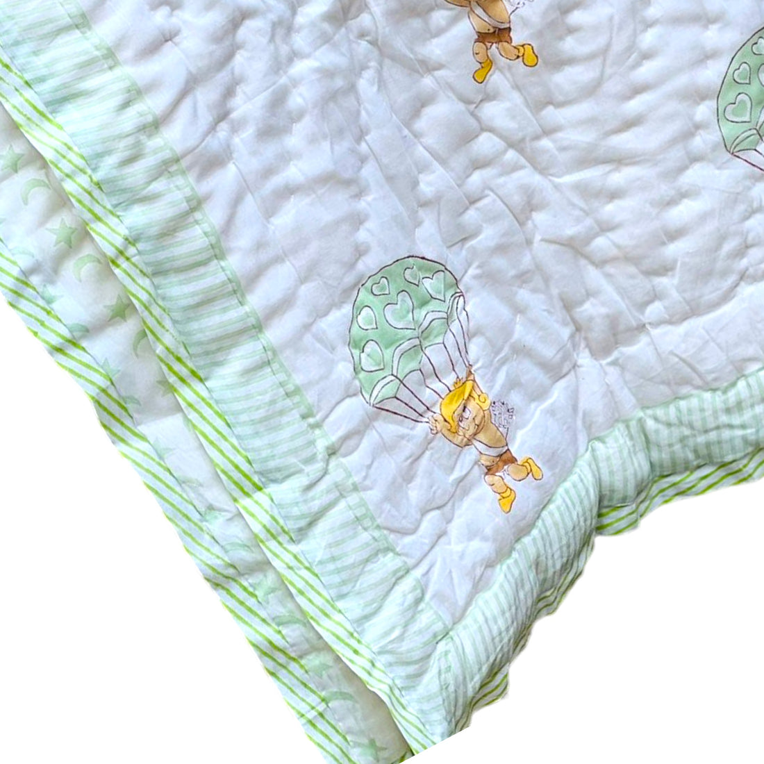 Lightweight Handblock Boy Print Reversible Baby Quilt