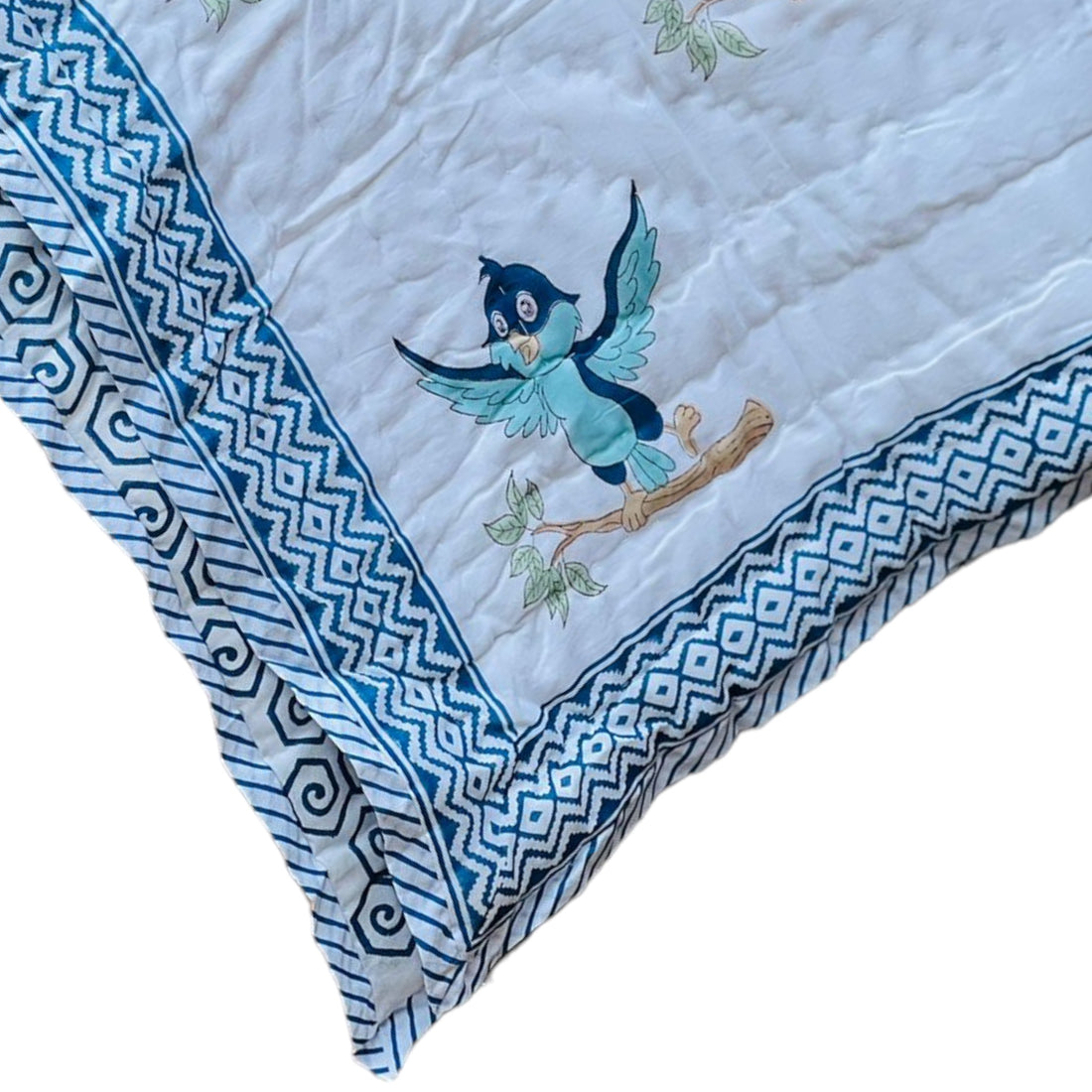 Lightweight Handblock Print Reversible Baby Quilt