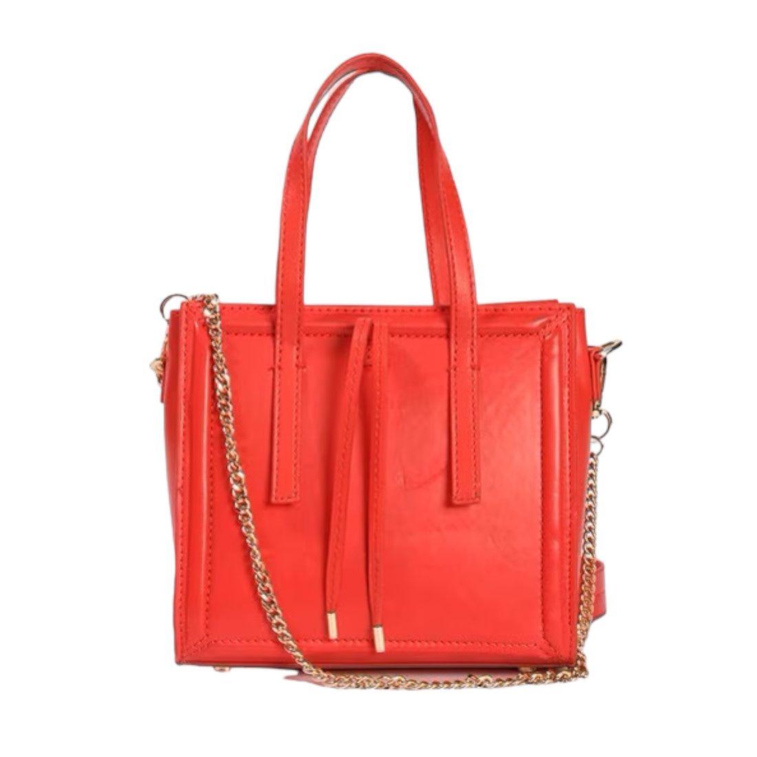 Ladies Leather Bag with  metal chain strap