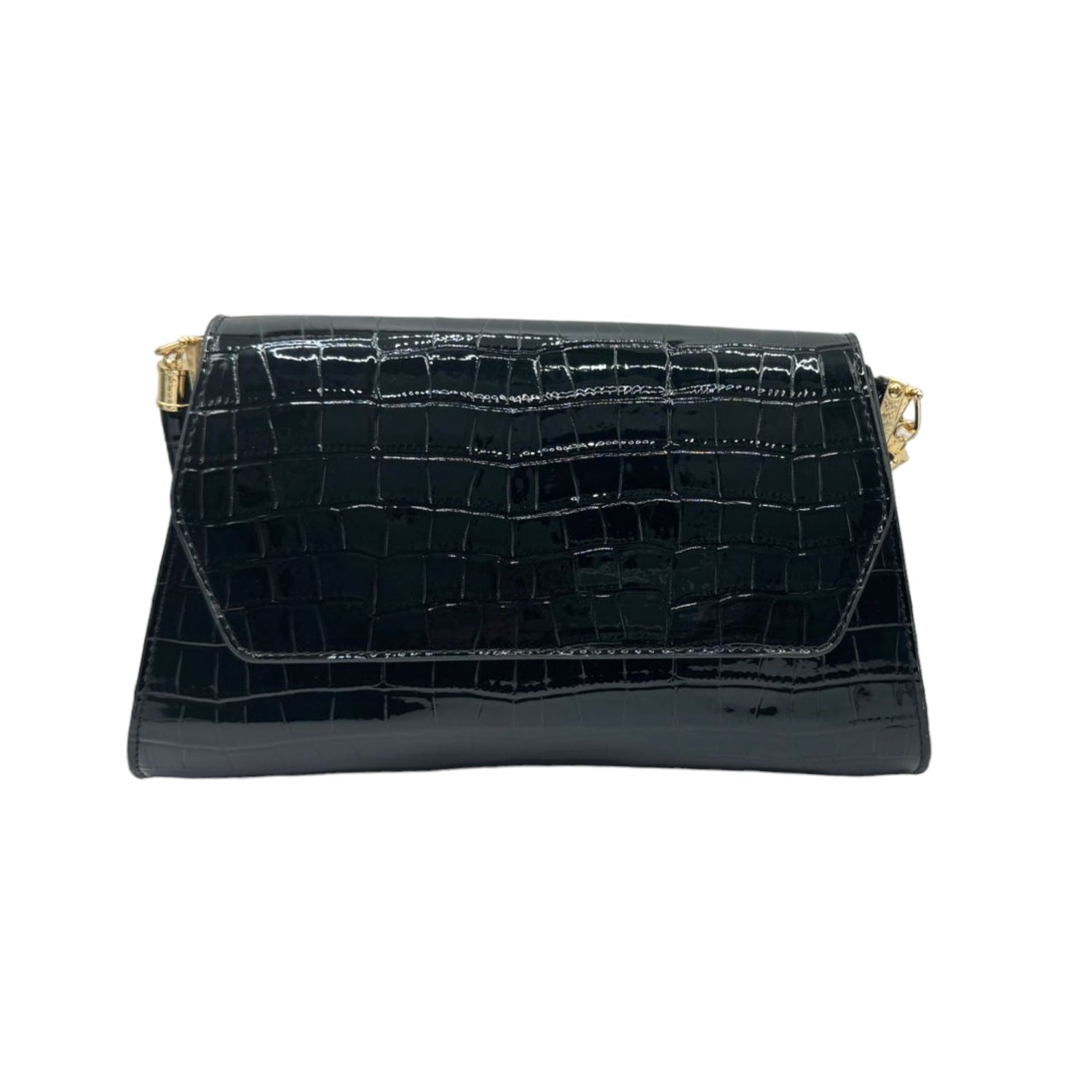 Leather Croco Print Patent handbag