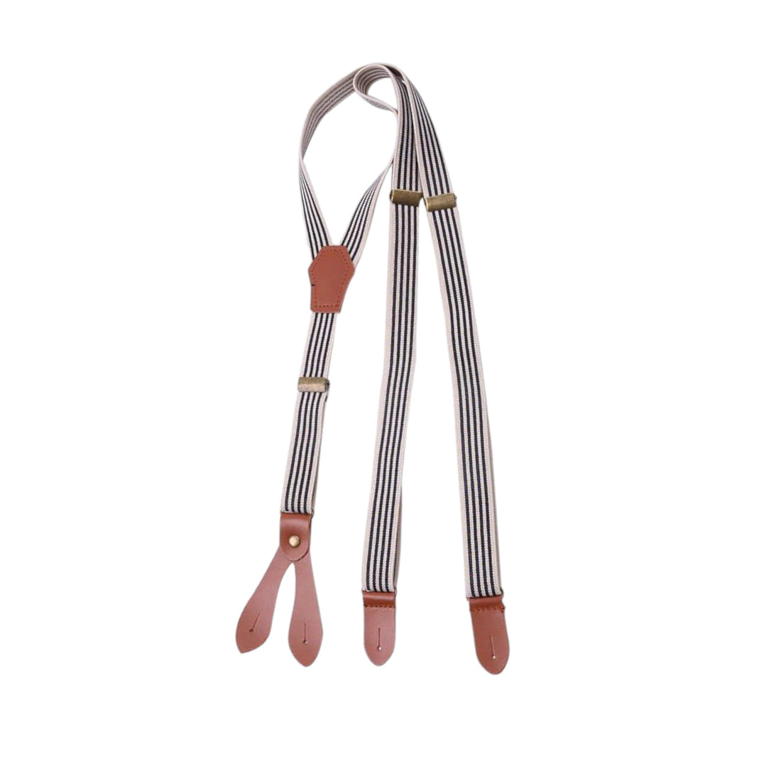 Mens Elastic adjustable Suspenders with leather trims