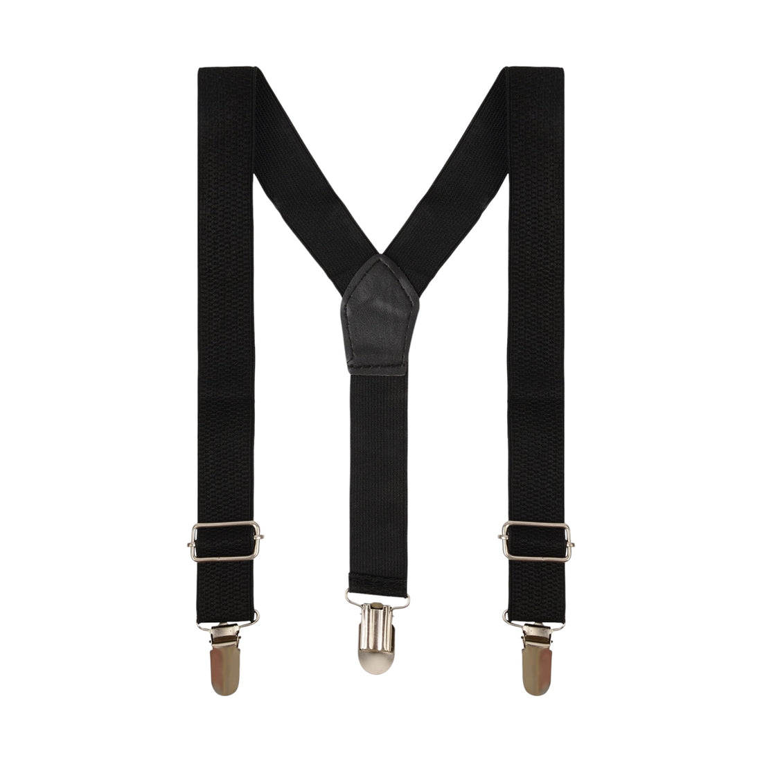 Mens Black Cotton Elastic Suspenders