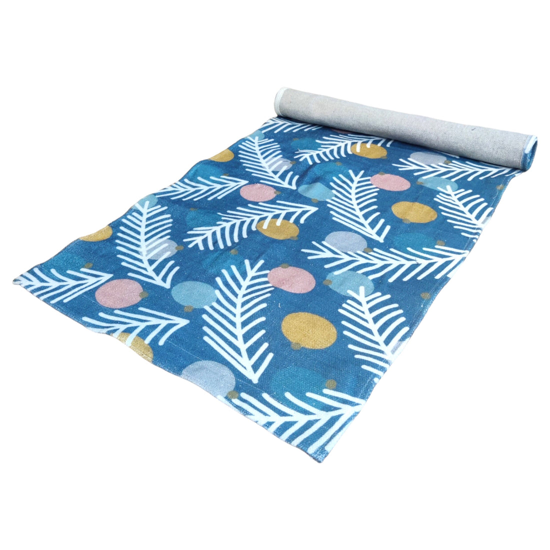 Handloom Cotton Blue Eco-Friendly Yoga Mat